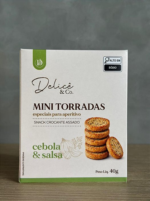 Mini Torrada de Cebola e Salsa Especial Delicê na caixa de 40g (perfeita para cestas)