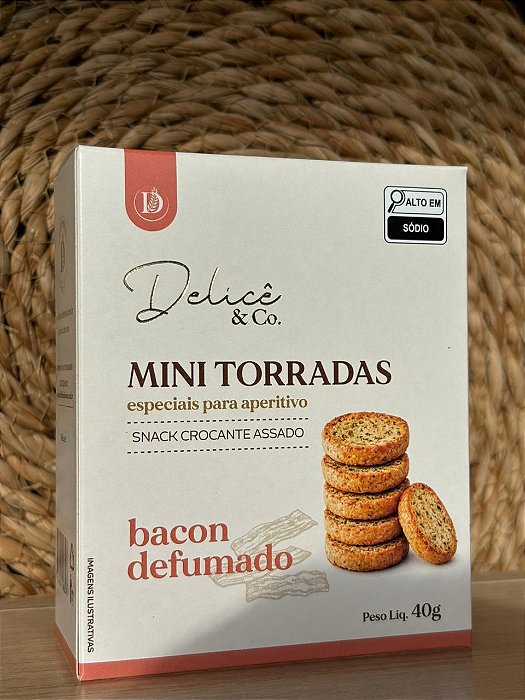 Mini Torrada de Bacon Especial Delicê na caixa com 40g (Ideal para cestas)