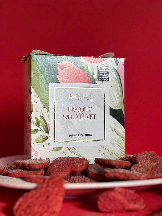 Biscoito Red Velvet (vermelho) Especial Delicê com 100g