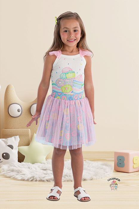 Conjunto Infantil Donuts Tule Mon Sucre