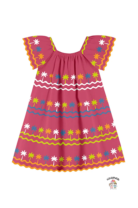 Vestido Infantil Vermelho Estampado Kyly