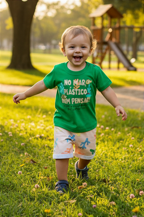Conjunto Menino Jaca Lelé Verde Fundo do Mar