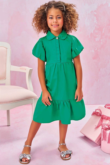 Vestido Infantil Glow Verde Kukiê