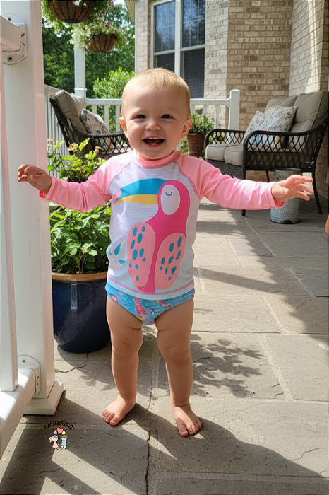 Conjunto Praia Infantil Menina Tucano UV50+ Tip Top