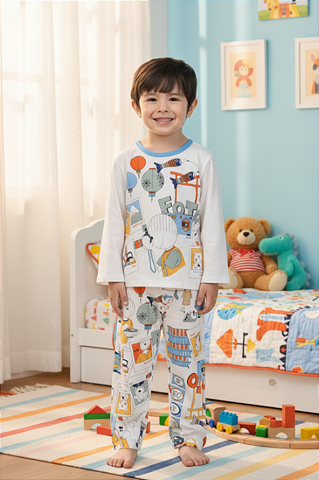 Pijama Masculino Baby Manga Longa Off Sonhart