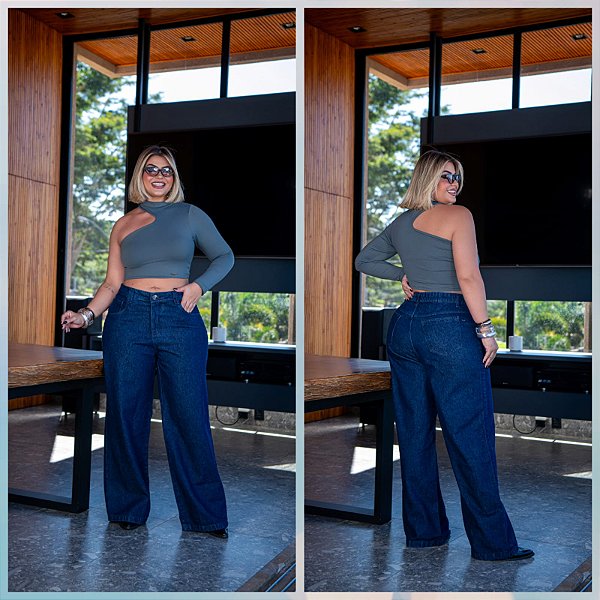 calça wid leg jeans 56