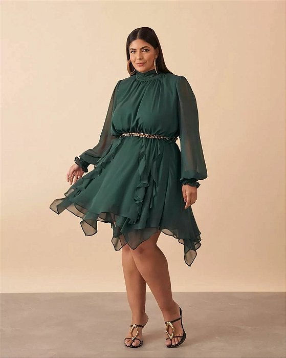 vestido curto fairy verde 44