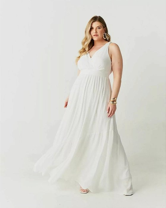 vestido longo branco 48