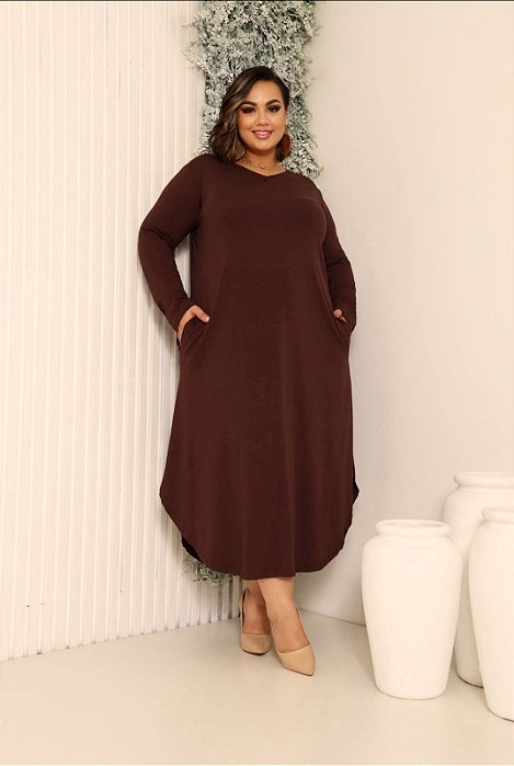 vestido loongo bolso marrom 60