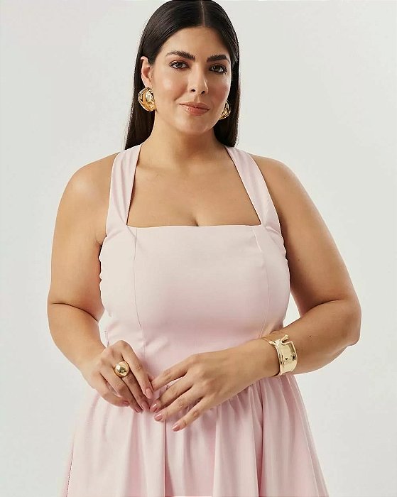 \vestido midi monaco rosa 46