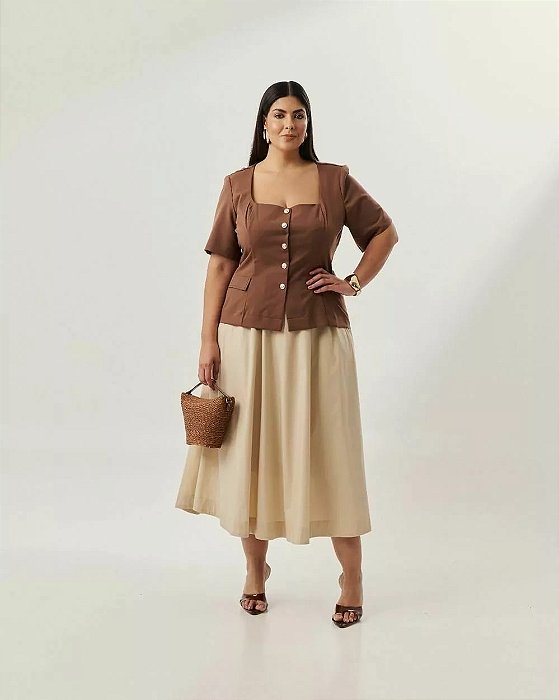 Blusa colete marrom 48