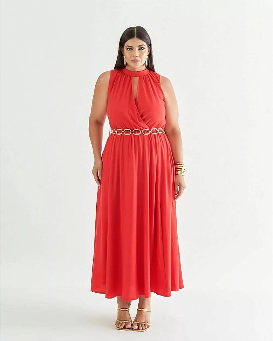 Vestido midi december vermelho 46