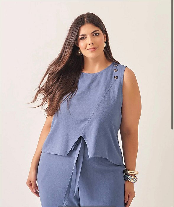 Blusa rebeca azul 50