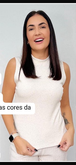 Blusa bambu com gola