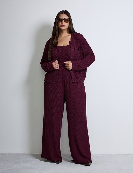 Conjunto jaqueta e calça marrom 54