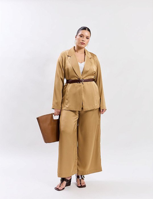 Blazer dourado de seda 50