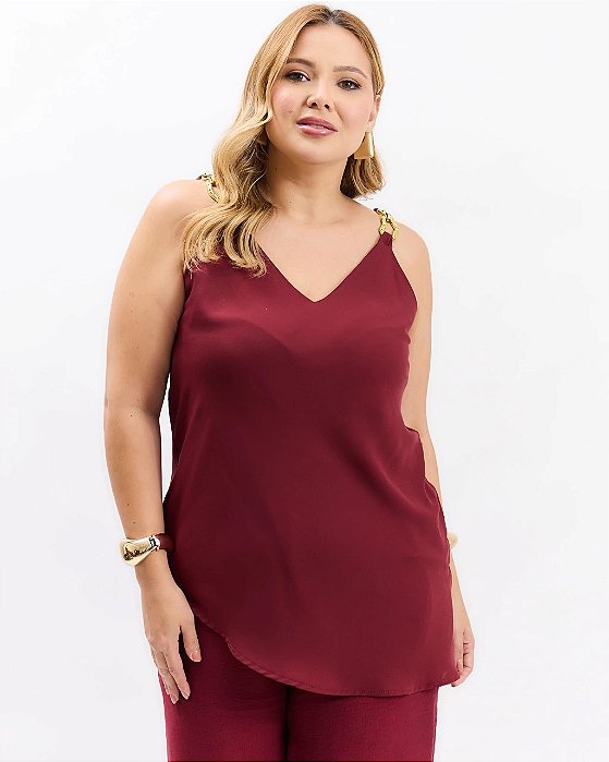 blusa com fivela marrom 46