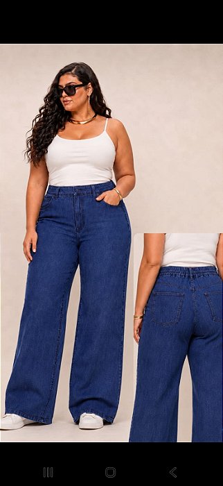 Calca wide leg elatico cos borba jeans 54