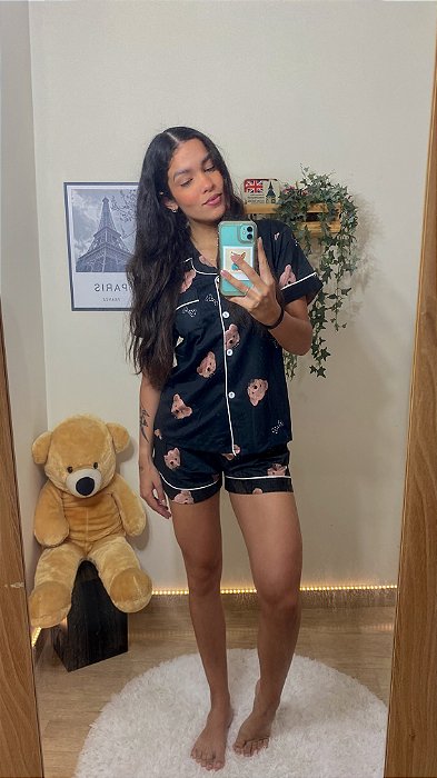 Pijama Americano - Urso Laço
