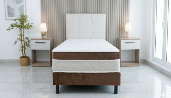 Cama Box Conjugada Ortopédica Absolut Solteiro - Marrom