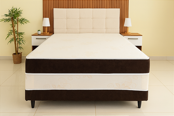 Cama Box Conjugado Casal Ortopédica Absolut - Marrom