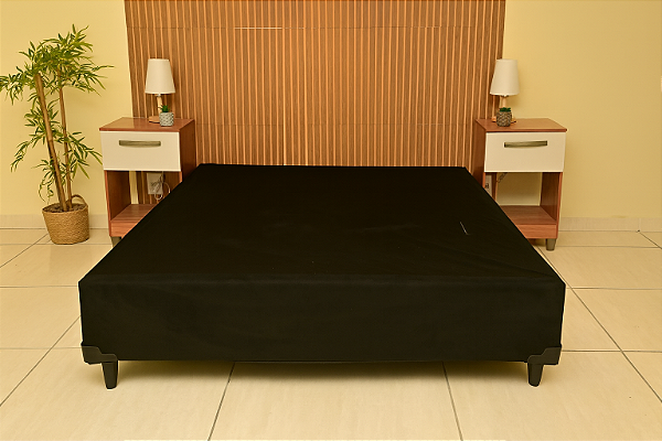 Base Casal Suede - Preto