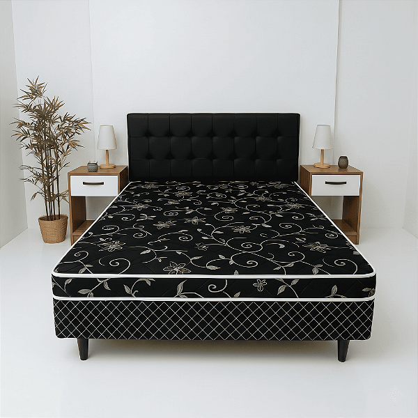 Cama Box Conjugada Confort Black Casal