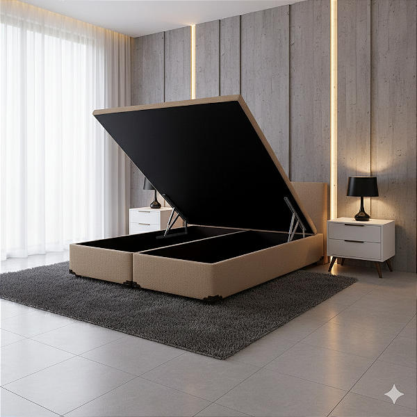 Base Baú Queen Corino - Bege