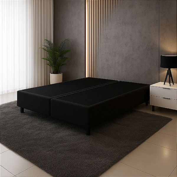Base Box King Size 193x203 Courino - Preto