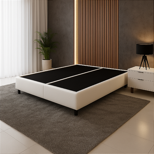 Base Box Queen - Courino - Branco