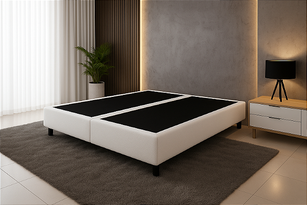 Base Box Queen - Suede - Branco
