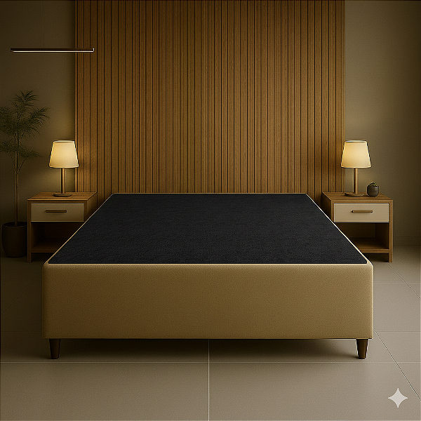 Base Casal Suede - Bege