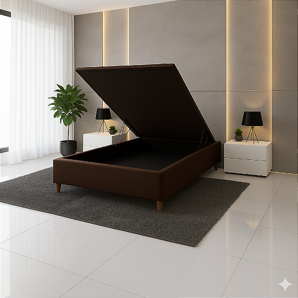 Base Baú Casal Courino - Marrom