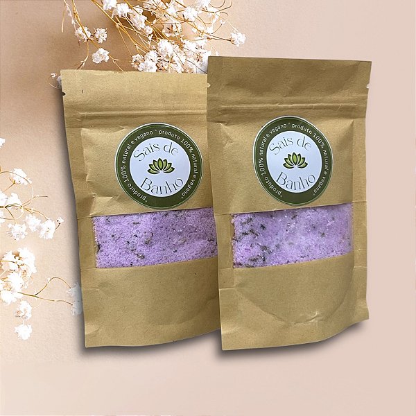 Sais de Banho 100gr Lavanda, Capim Limão, Laranja, Tangerina ou Peppermint