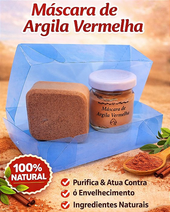 kit Sabonete e Máscara de Argila Vermelha