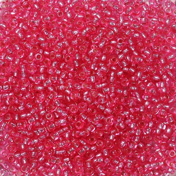 Miçanga Jablonex Rosa Transparente com miolo prata 0/9