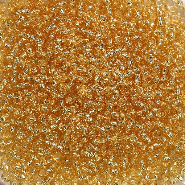 Miçanga Jablonex Dourada Transparente 0/9