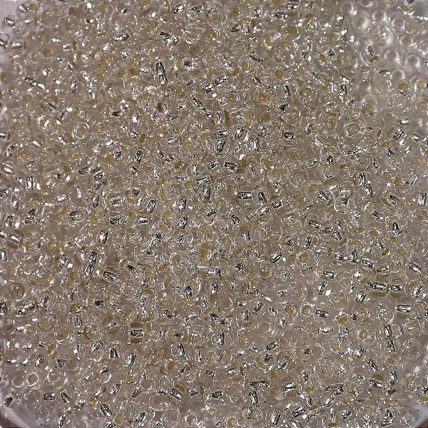 Miçanga Jablonex Transparente com miolo prata 0/9