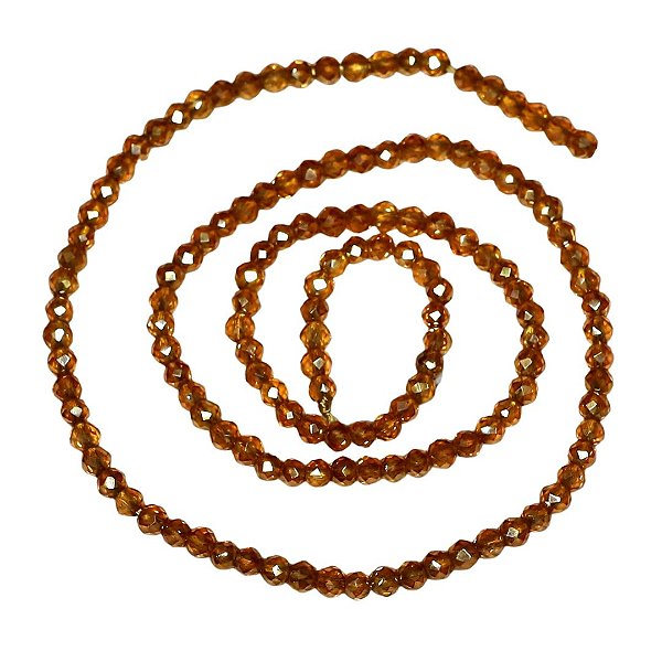 Cristal Bolinha 0,3mm Dourado Transparente Espelhado