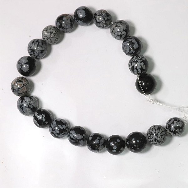 Pedra Natural Obsediana Floco de Neve 1,0mm