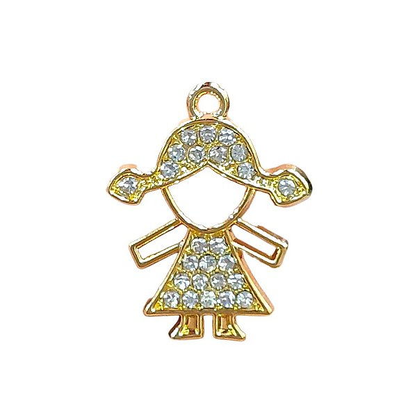 Pingente de Menina com Strass