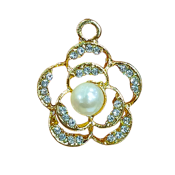 Pingente de Flor com Strass