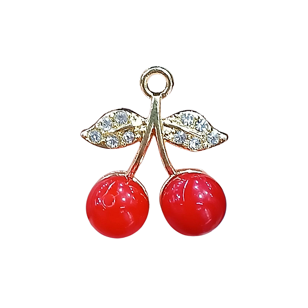 Pingente de Cereja com Strass
