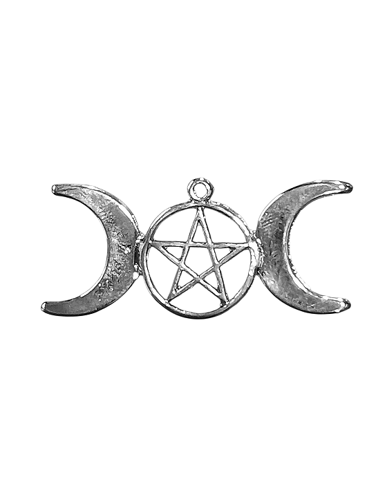 Pingente Tríplice de lua com Pentagrama