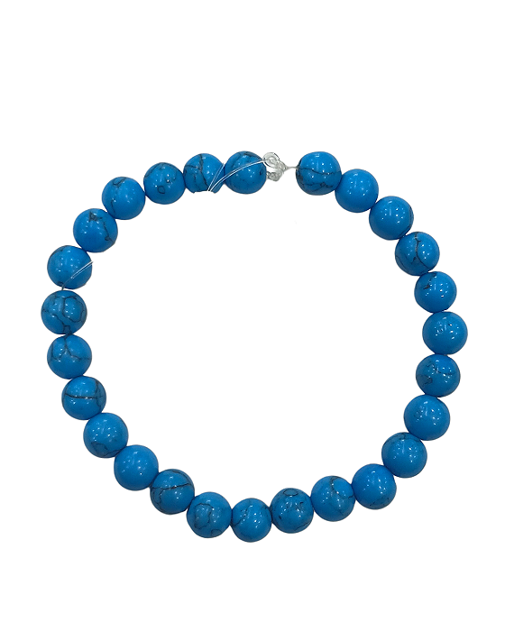 Pedra Natural Howlita Azul 8mm