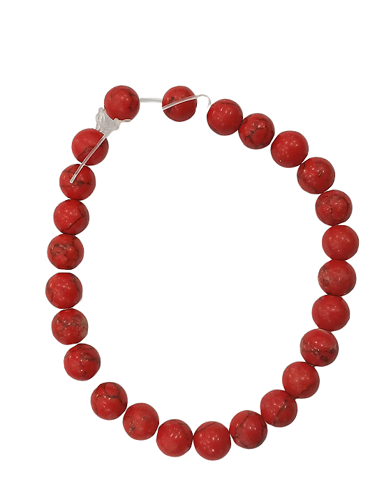 Pedra Natural Howlita Vermelha 8mm