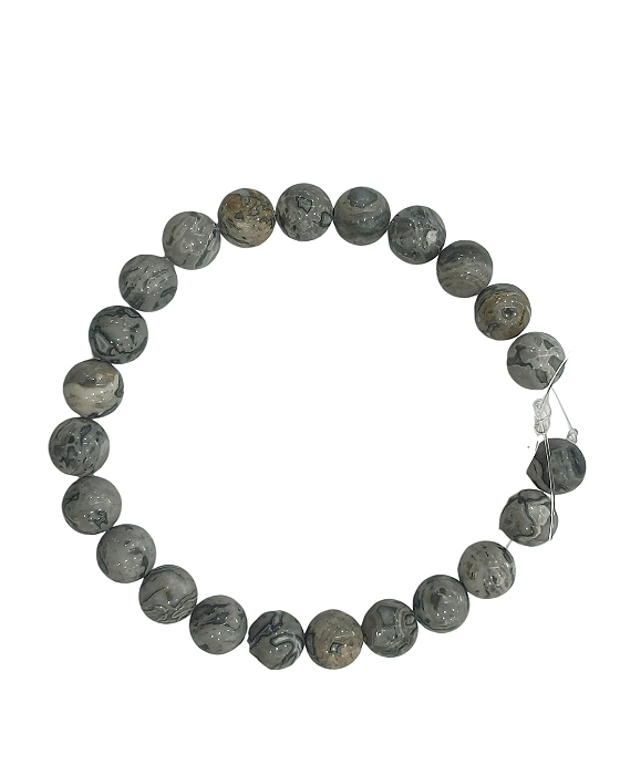 Pedra Natural Jaspe Cinza 8mm