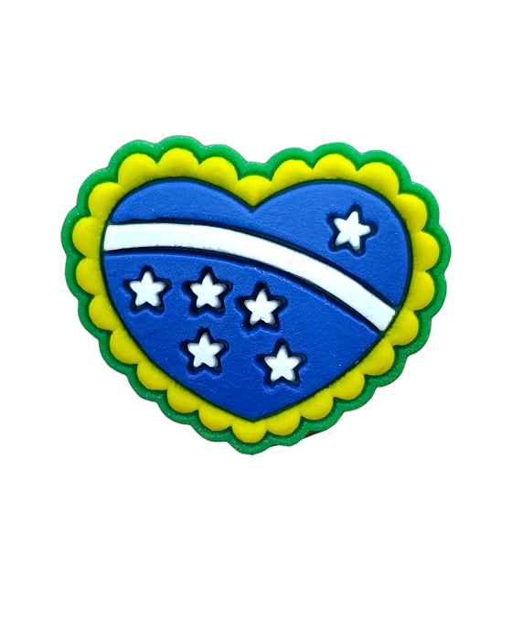 Aplique Emborrachado Coração do Brasil