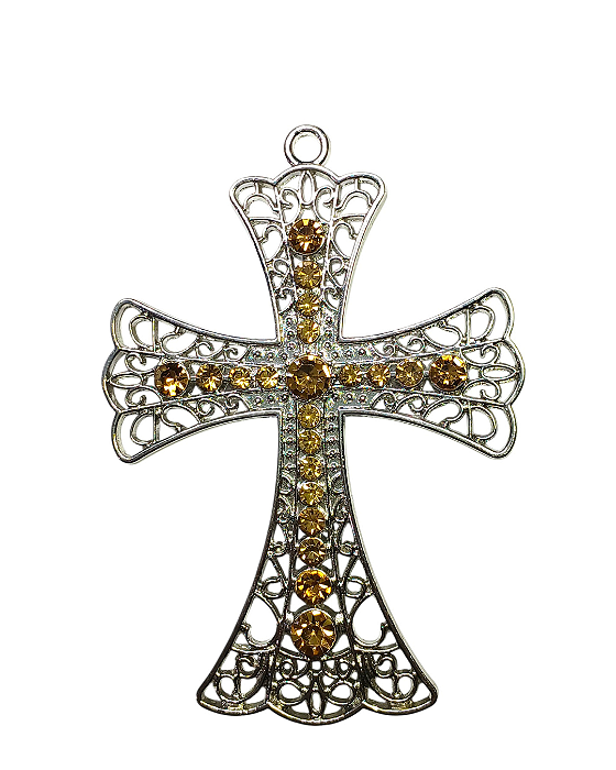 Pingente De Cruz Com Strass