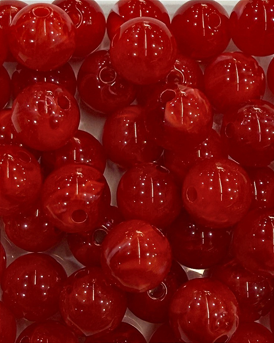 Bola de Resina Mesclada  Vermelha 10mm
